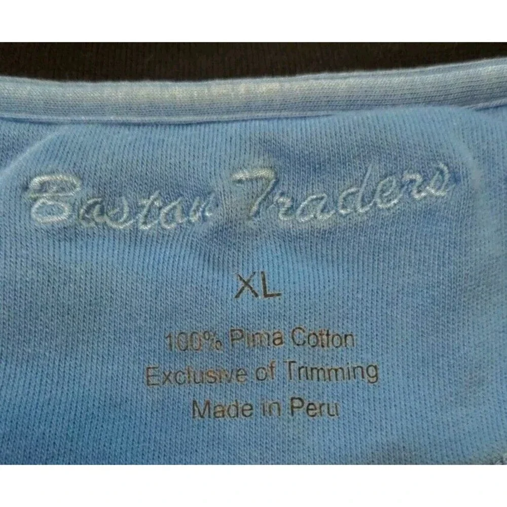 Boston Traders Men's 1/4 Zip Pullover PIMA Cotton Blue XL Long Sleeved Shirt